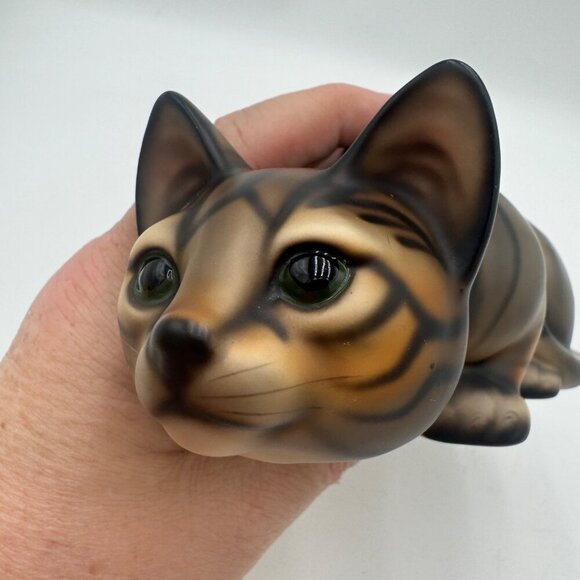 Midcentury Harvey Knox Porcelain Cat Life-Size Lifelike Signed 7-1/2" Kitten Cat - Picture 4 of 12